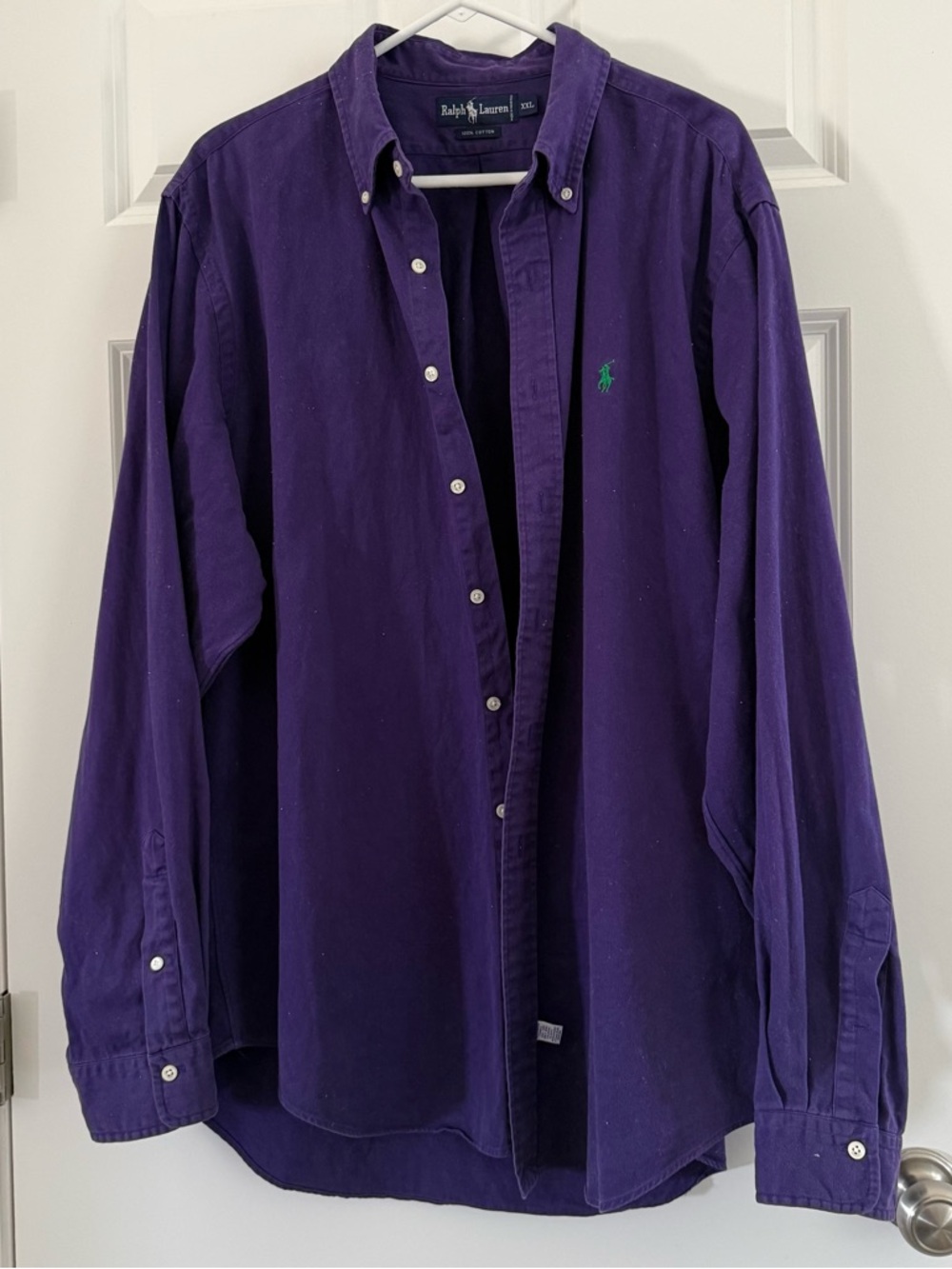 100% Cotton Ralph Lauren Men’s Purple Button-Down Oxford Shirt